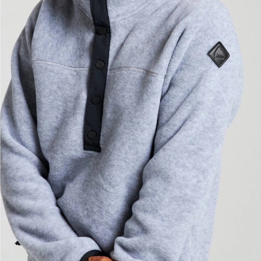 Women's Burton Hearth Fleece Pullover Technical Pullover Sweatshirt Large Gray